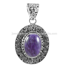 Charoite Gemstone 925 Sterling Silver Pendant Jewelry